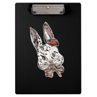 Porte-bloc Edgy, illustration artistique de lapin - Art uniqu