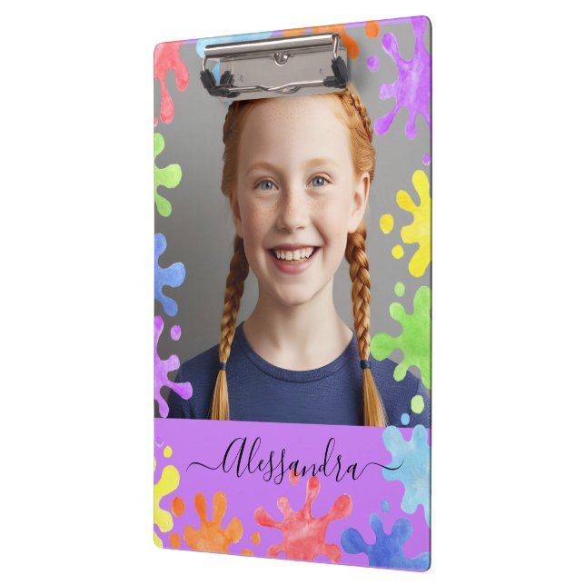 Porte-bloc Editable Pastel Splash Custom Photo Frame  (Gauche)