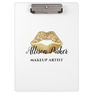 Porte-bloc Elégant Artiste maquillage de lèvres or