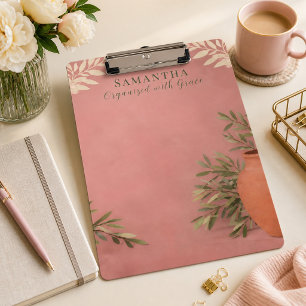 Porte-bloc élégant botanique Rose Poussiéreux