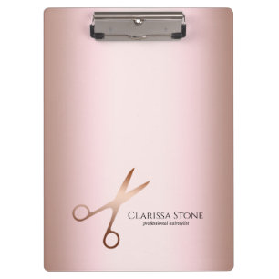 Porte-bloc Elégant ciseaux d'or rose moderne coiffeur