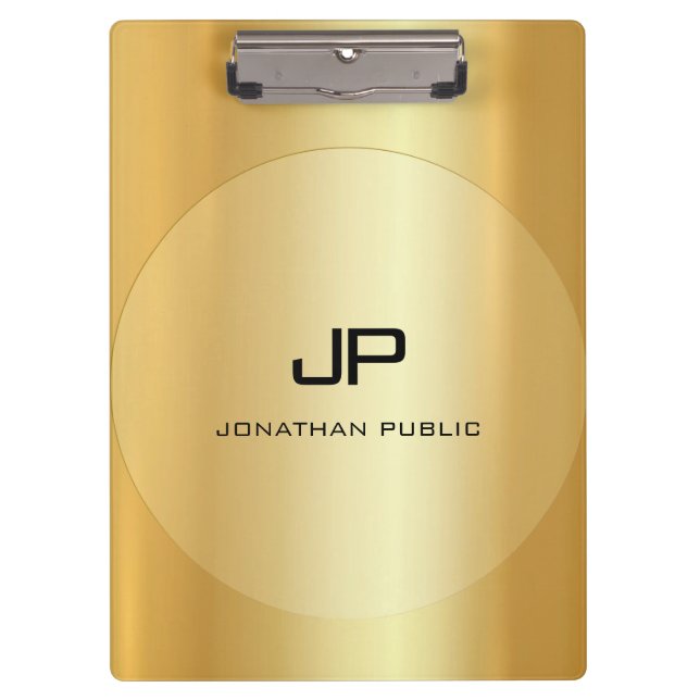 Porte-bloc Élégant classique de l'apparence dorée sur mesure (Devant)