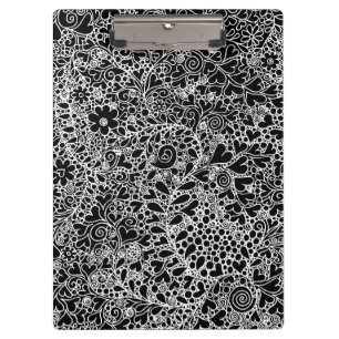 Porte-bloc élégant en noir et blanc à motif de den