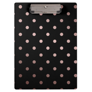 Porte-bloc élégant faux rose or noir pois