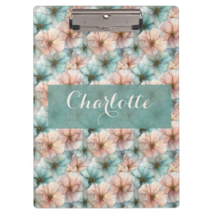 Porte-bloc Élégant Floral Personnalisé Rose Et Vert Vintage