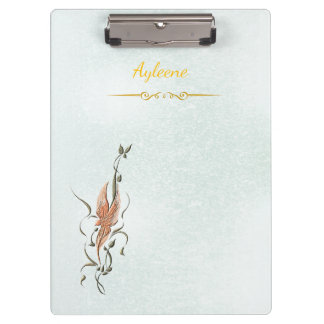 Porte-bloc Elegant Golden Floral Vine clipboard 