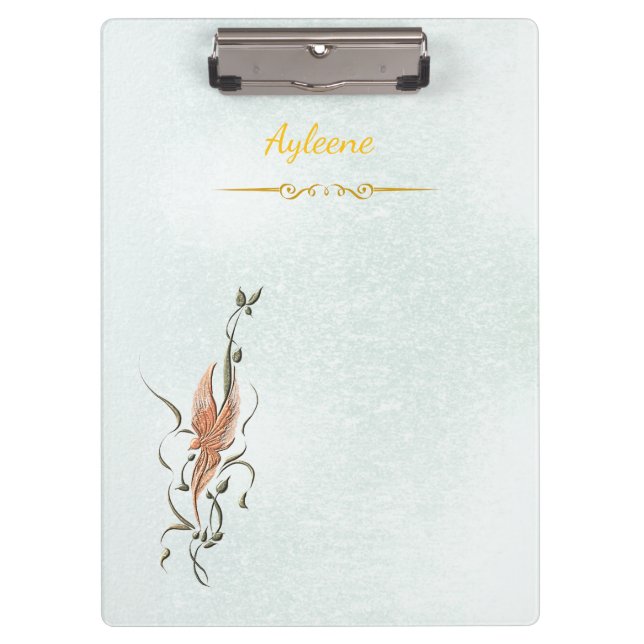 Porte-bloc Elegant Golden Floral Vine clipboard  (Devant)