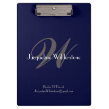 Elegant Marine Monogramme Nom Chic Cool Profession