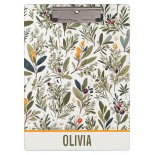 Porte-bloc Élégant minimaliste personnalisé Olive et Herbes