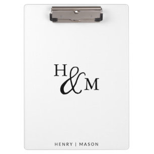 Porte-bloc Élégant Monogramme Moderne Minimaliste