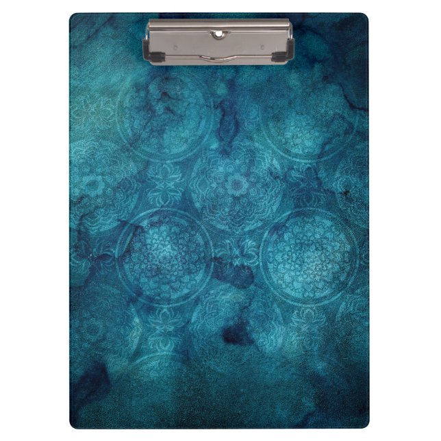 Porte-bloc Elégant Motif d'aquarelle Mandala Turquoise (Devant)