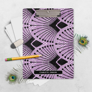 Porte-bloc Élégant Motif Peacock Art Déco violet
