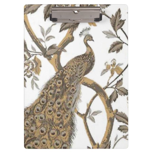 Porte-bloc Elégant Peacock Sur Porte - bloc Blanc (Devant)