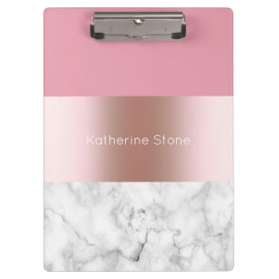 Porte-bloc Elégant rose chick moderne doré rose marbre