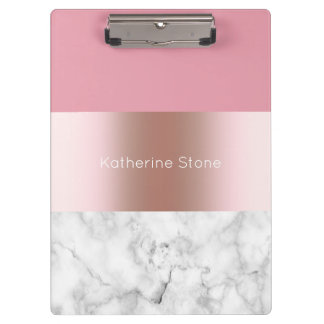Porte-bloc Elégant rose chick moderne doré rose marbre
