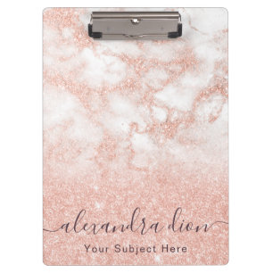 Porte-bloc Élégant rose moderne en cuivre marbre parties sc