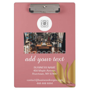 Porte-bloc élégant rose texte personnalisé
