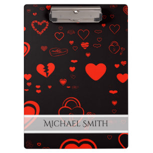 Porte-bloc Élégant rouge moderne Motif de coeur