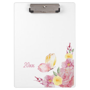 Porte-bloc Élégante Douce Romantique Nature Rose Rose & Papil