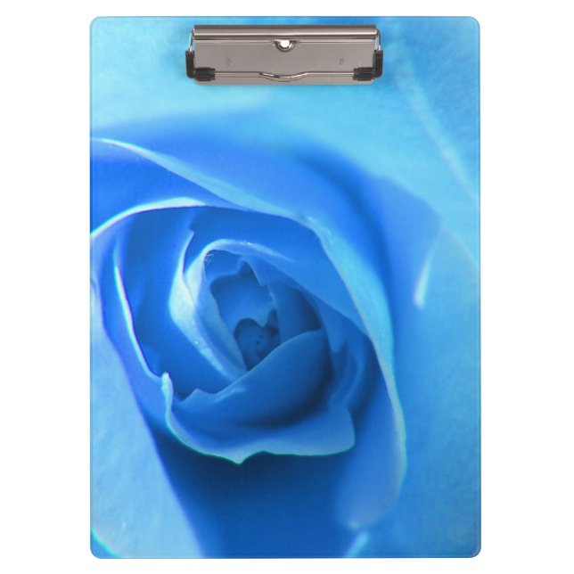 Porte-bloc élégante, moderne, fleur de rose bleue cool. flora (Devant)
