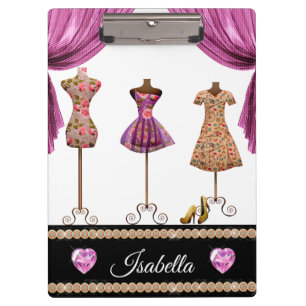 Porte-bloc Élégante Robe Rose Vintage Avec Fleur Rose