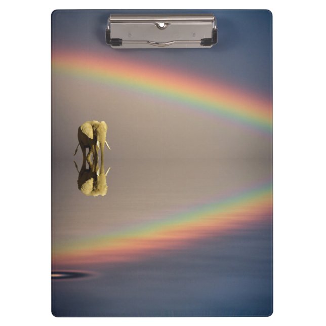 Porte-bloc Éléphant, eau et arc-en-ciel, Kenya (Devant)