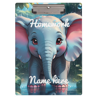 Porte-bloc Éléphant Mignon Personnalisé sous la Pluie