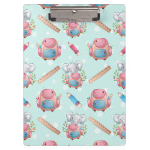 Porte-bloc Éléphant motif de rentrée scolaire