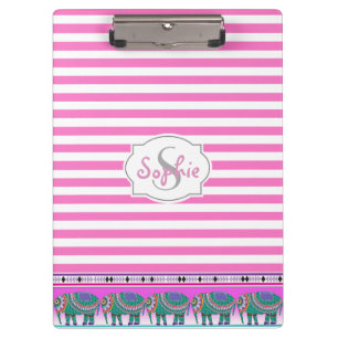 Porte-bloc Eléphant Orné Turquoise Stripped Personnalisé
