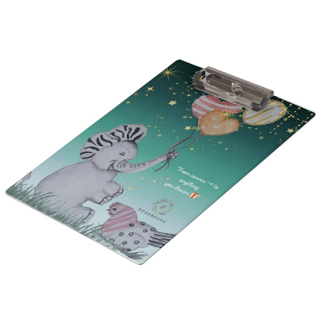 Porte-bloc "Eleze Elephant & Polka Hen" Housse de Carnet rêvé (Incliné)