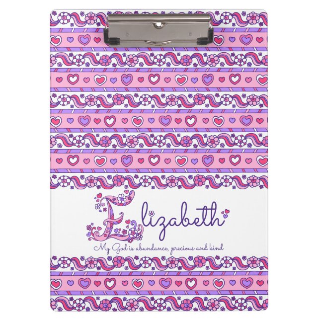 Porte-bloc Elizabeth nom signifiant coeur doodles porte - blo (Devant)