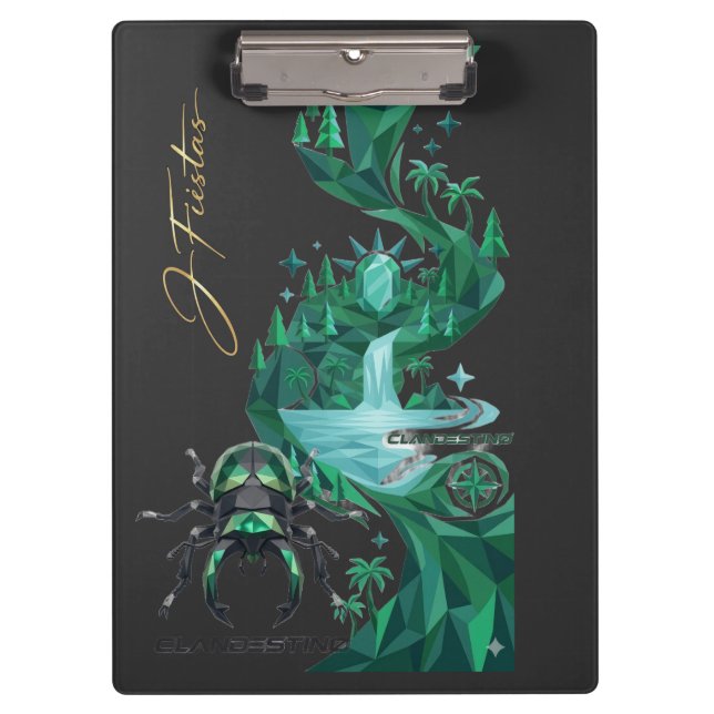 Porte-bloc “Emerald Island Beetle – Nature Art  (Devant)