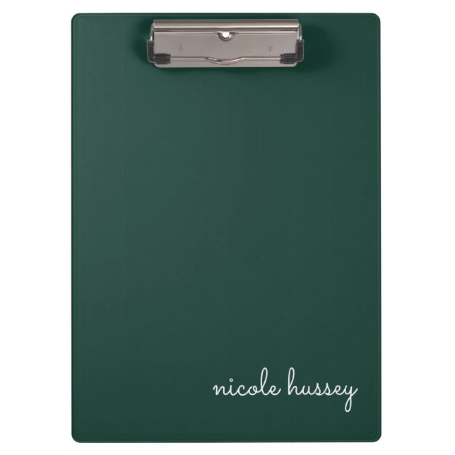 Porte-bloc Émeraude verte | Moderne Monogramme élégant (Devant)