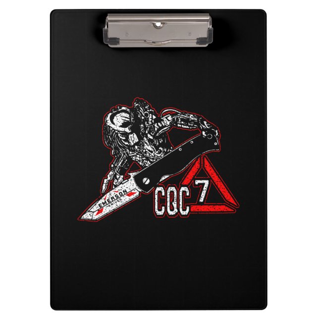 Porte-bloc Emerson Knives CQC-7 Predator White Golf Towne Not (Devant)