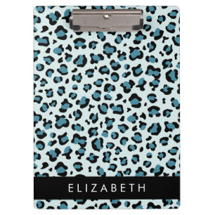 Porte-bloc Empreinte de léopard, Spots, Leopard Bleu, Votre N