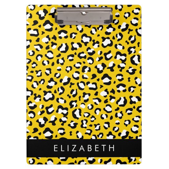 Porte-bloc Empreinte de léopard, Spots, Leopard Jaune, Votre  (Devant)