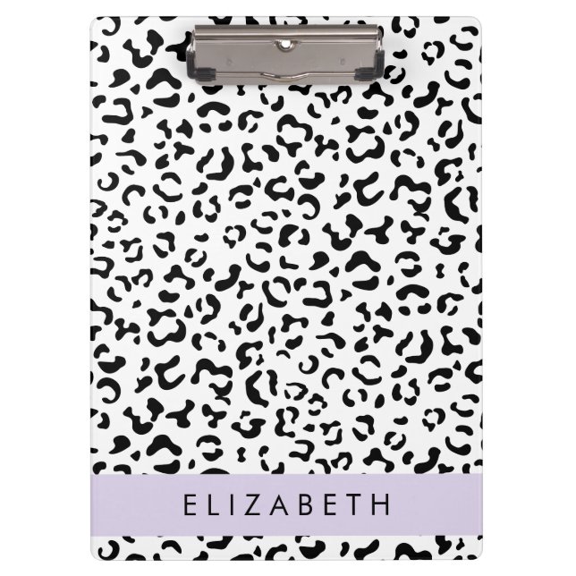 Porte-bloc Empreinte de léopard, Spots, Noir Et Blanc, Votre  (Devant)