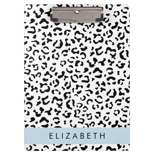Porte-bloc Empreinte de léopard, Spots, Noir Et Blanc, Votre  (Devant)