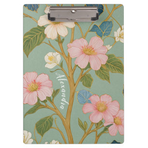 Porte-bloc En fleurs : Branche pastel avec fleurs roses