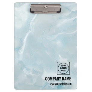 Porte-bloc en marbre blanc Pro logo d'entreprise