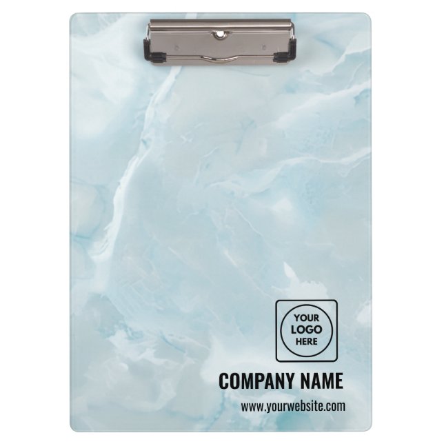 Porte-bloc en marbre blanc Pro logo d'entreprise (Devant)