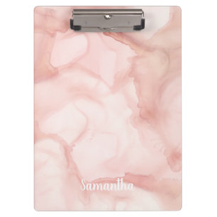 Porte-bloc Encre Abstraite couleur rose pâle Pastel