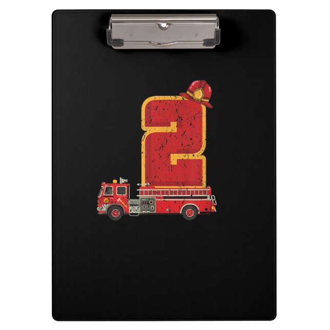 Porte-bloc Enfant de 2 ans Cadeaux d'anniversaire pompier (Devant)