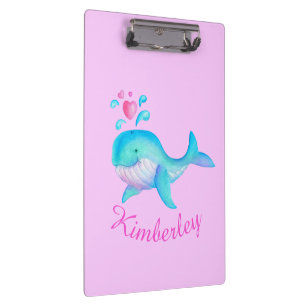 Porte-bloc Enfants mignon baleine art rose nommé porte - bloc