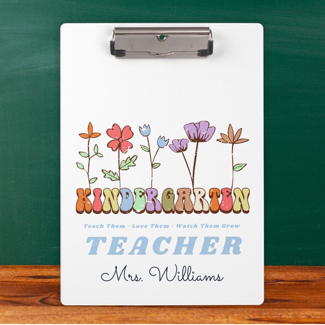 Porte-bloc Enseigner L'Amour Croissance Fleur sauvage Materne (Teach Love Grow Wildflowers Kindergarten Teacher Clipboard
)
