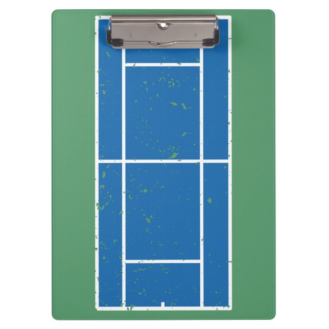 Porte-bloc Entraîneur de tennis personnalisé bleu et vert (Devant)