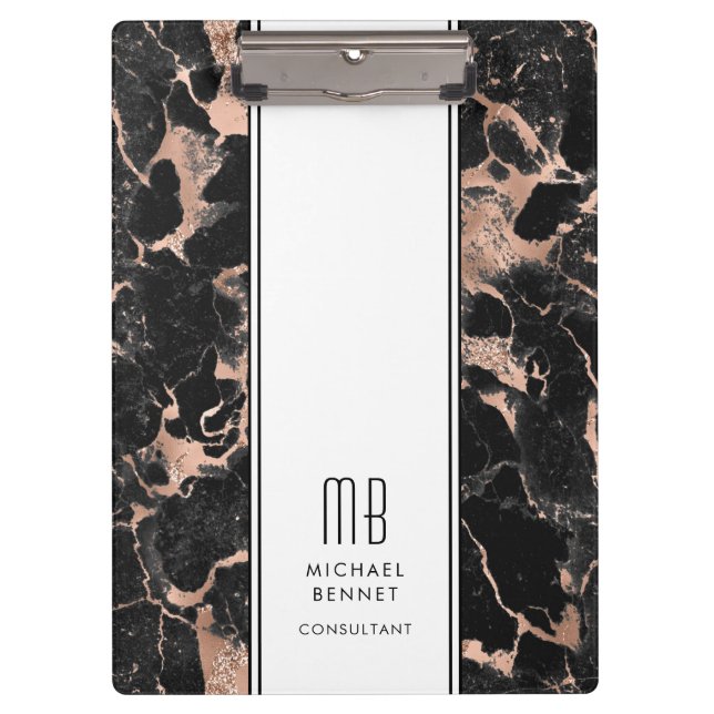 Porte-bloc Entreprise de Monogramme Élégant (Devant)