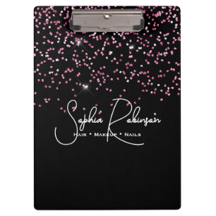 Porte-bloc Entreprise de salon élégant à paillettes noires et