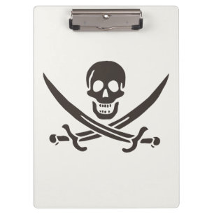 Porte-bloc Épées de crâne d'obsidienne Drapeau pirate de Cali