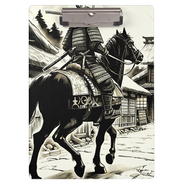 Porte-bloc Epic Samurai Rider Manga Art Imprimer (Devant)